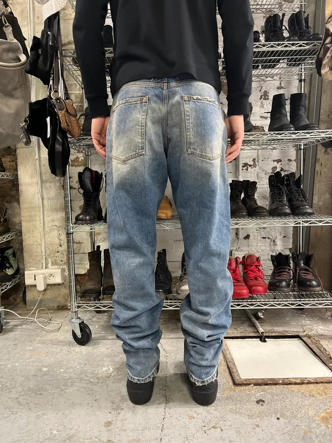 AW2023 Maison Margiela Signature Faded Blue Denim Jeans wIVkQbQ 3