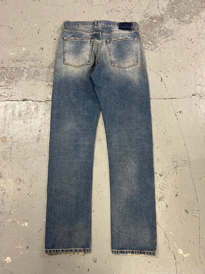 AW2023 Maison Margiela Signature Faded Blue Denim Jeans wIVkQbQ 6