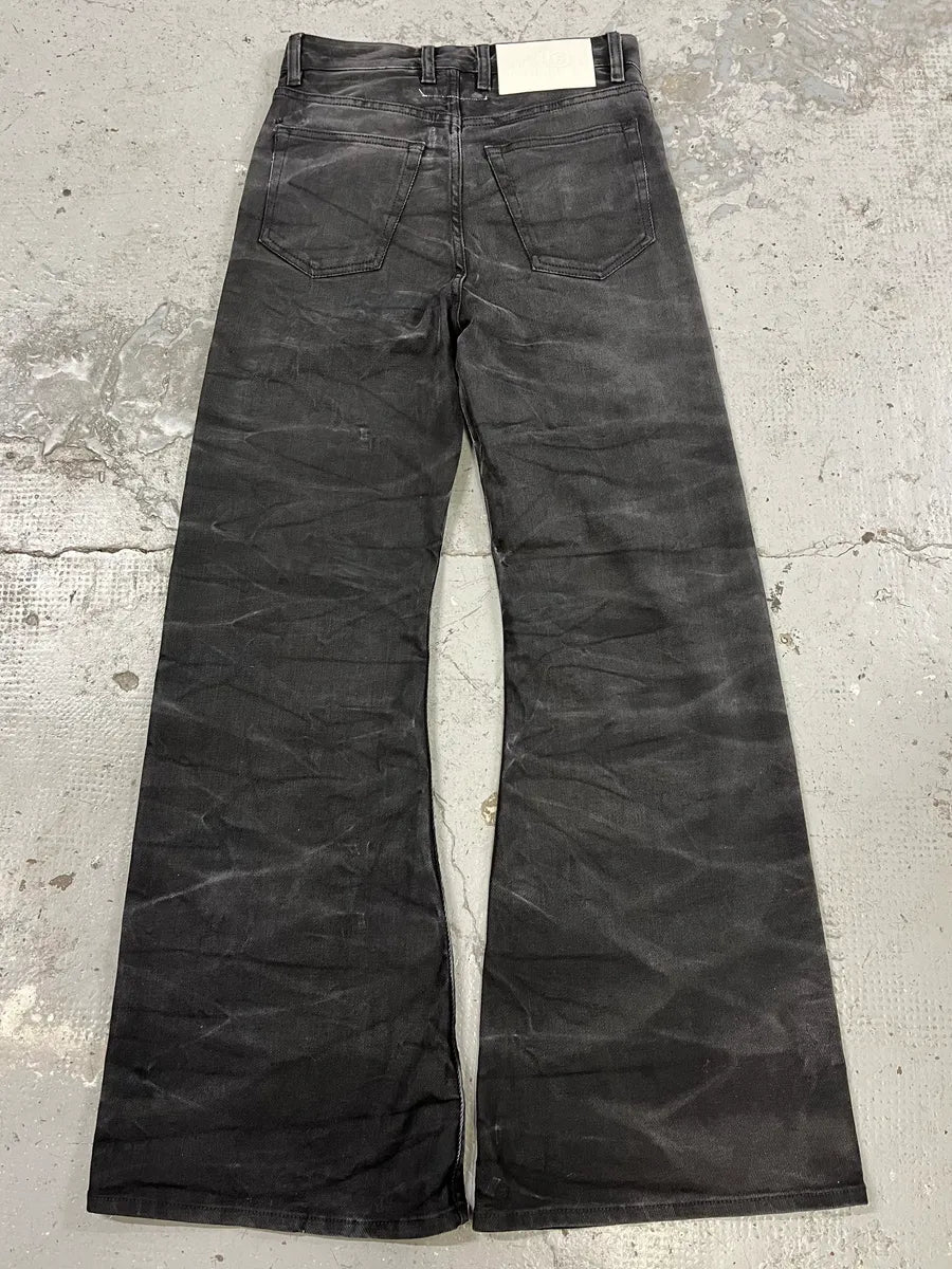 AW2023 Margiela MM6 Black Washed Bootcut Jean (S) qTzIGLX 1