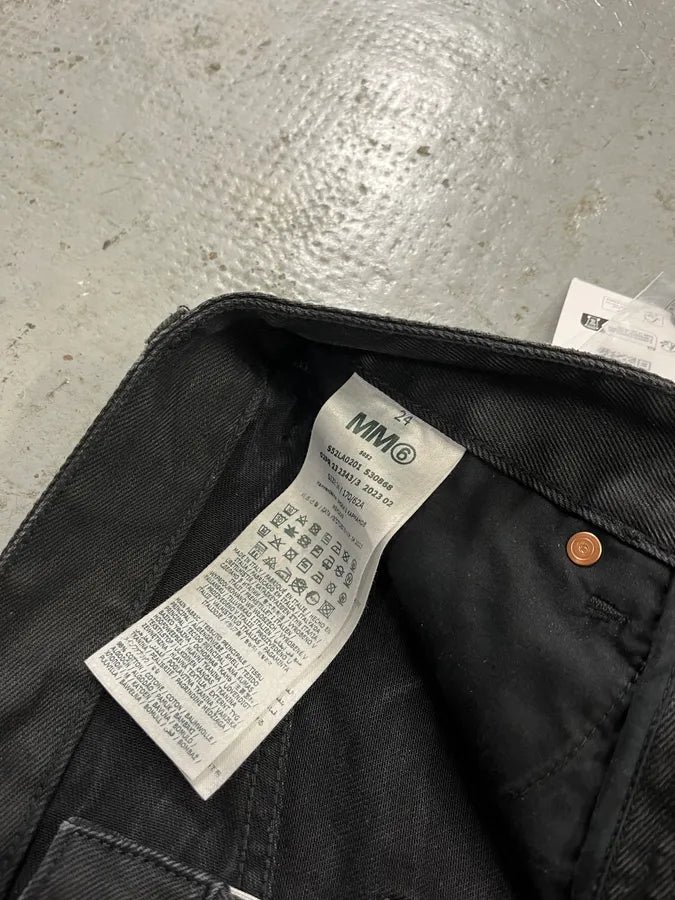 AW2023 Margiela MM6 Black Washed Bootcut Jean (S) qTzIGLX 13