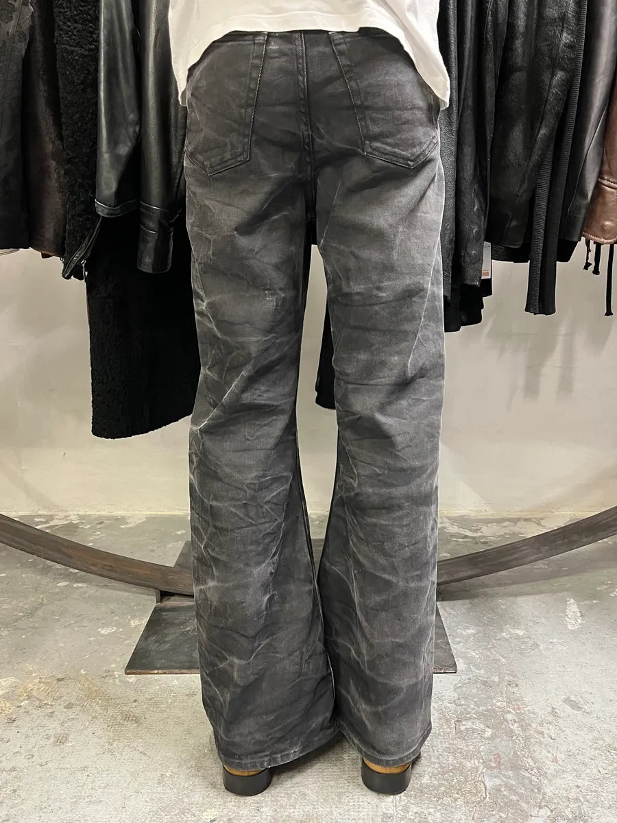 AW2023 Margiela MM6 Black Washed Bootcut Jean (S) qTzIGLX 4