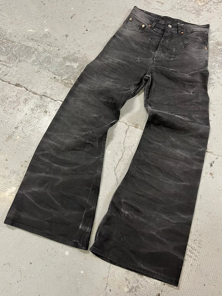 AW2023 Margiela MM6 Black Washed Bootcut Jean (S) qTzIGLX 5