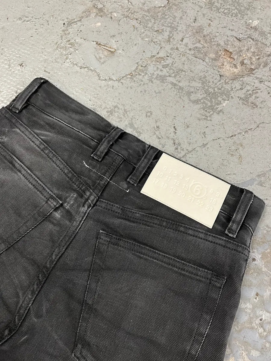 AW2023 Margiela MM6 Black Washed Bootcut Jean (S) qTzIGLX 9