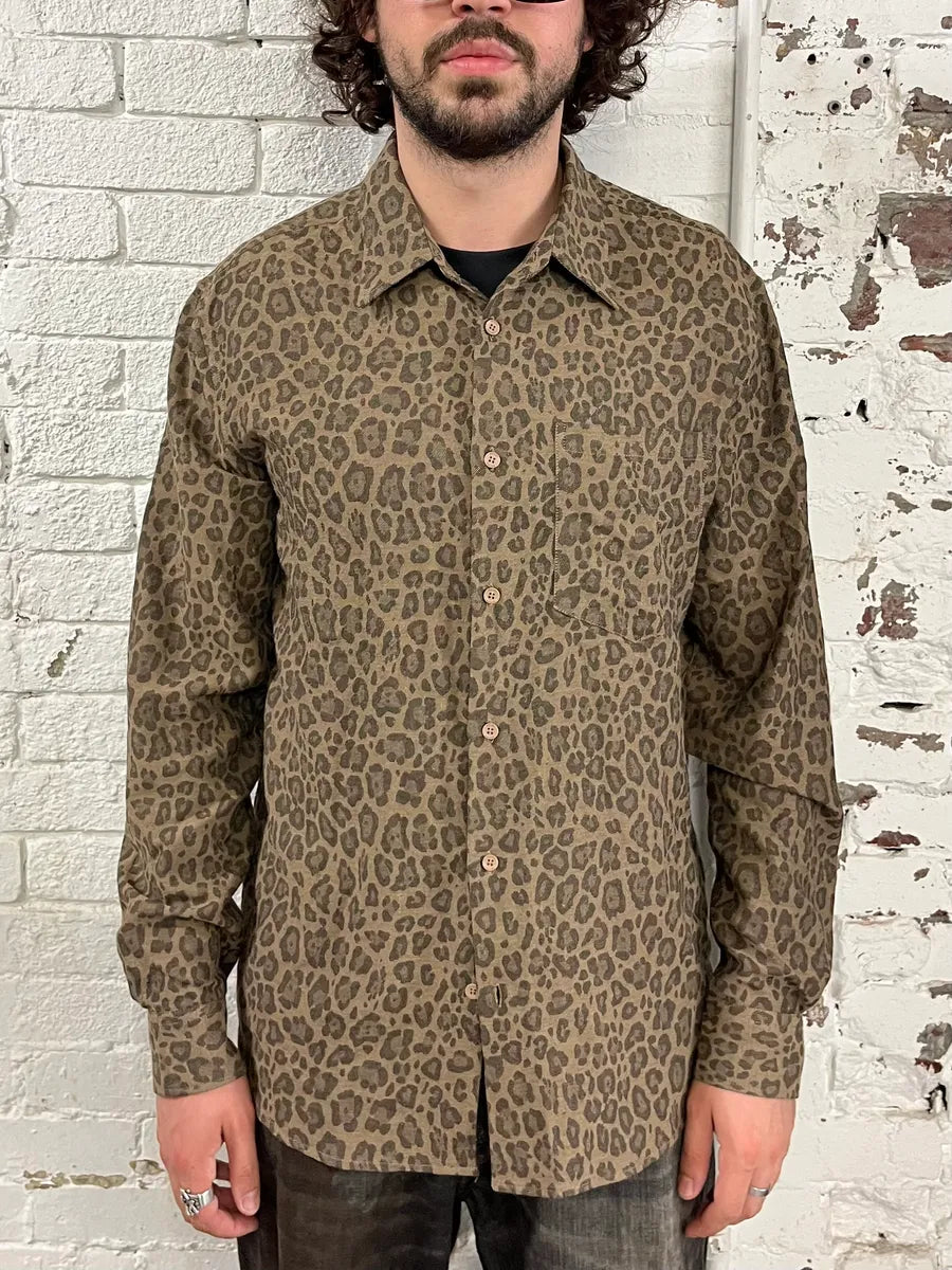 AW2024 Cavalli Leopard Print Brown Shirt PAHAoAN 0