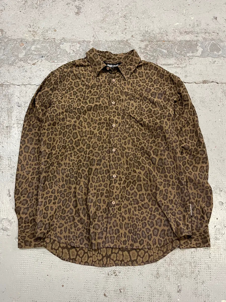 AW2024 Cavalli Leopard Print Brown Shirt PAHAoAN 2