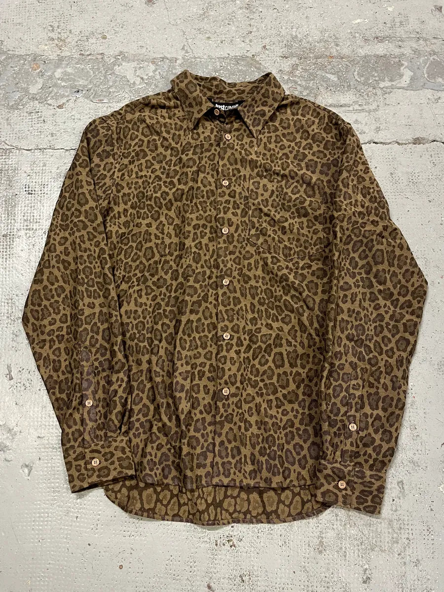 AW2024 Cavalli Leopard Print Brown Shirt PAHAoAN 3