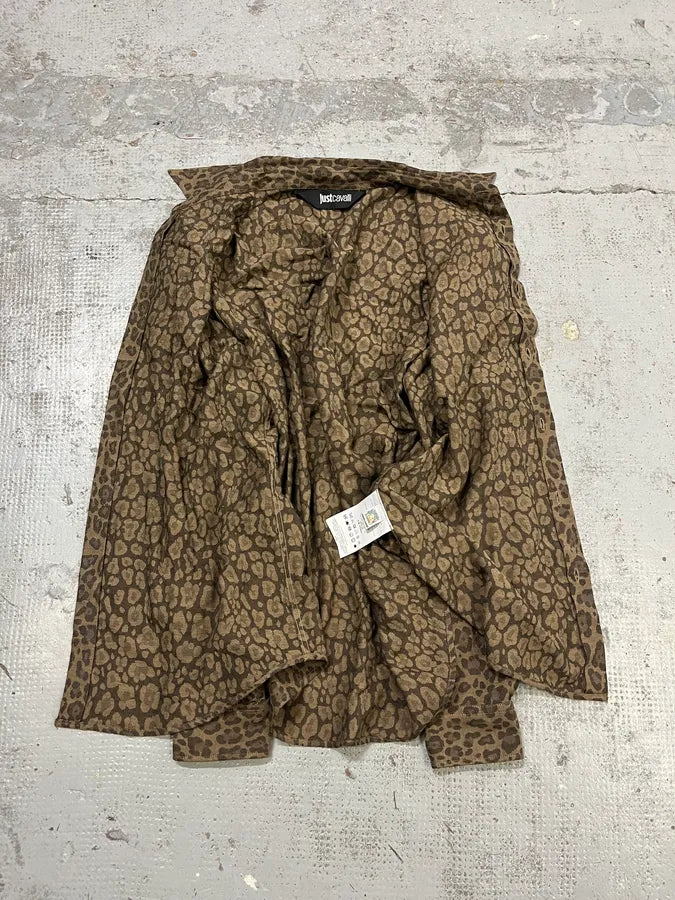 AW2024 Cavalli Leopard Print Brown Shirt PAHAoAN 7