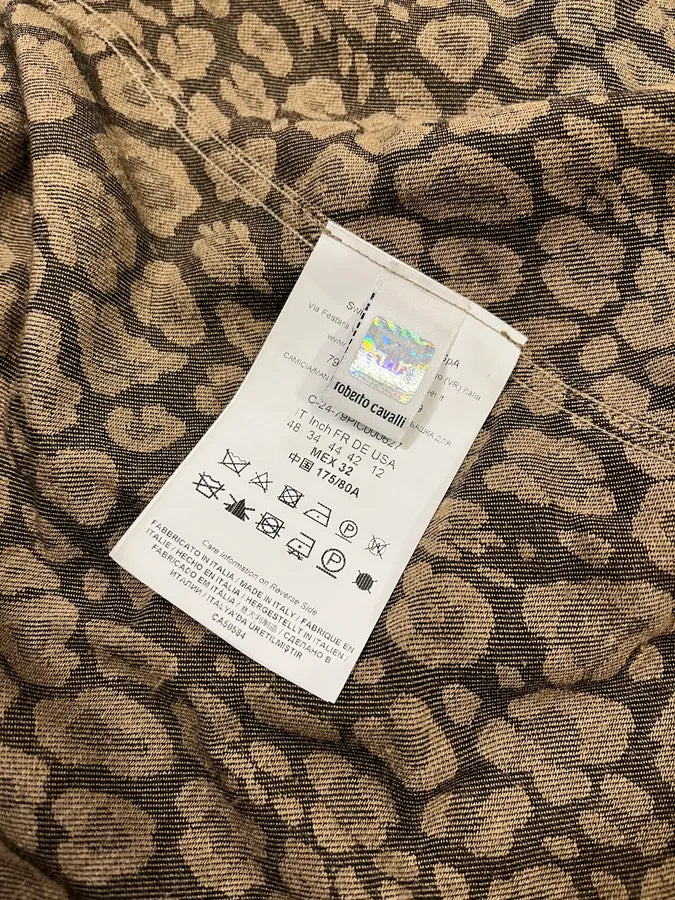 AW2024 Cavalli Leopard Print Brown Shirt PAHAoAN 9