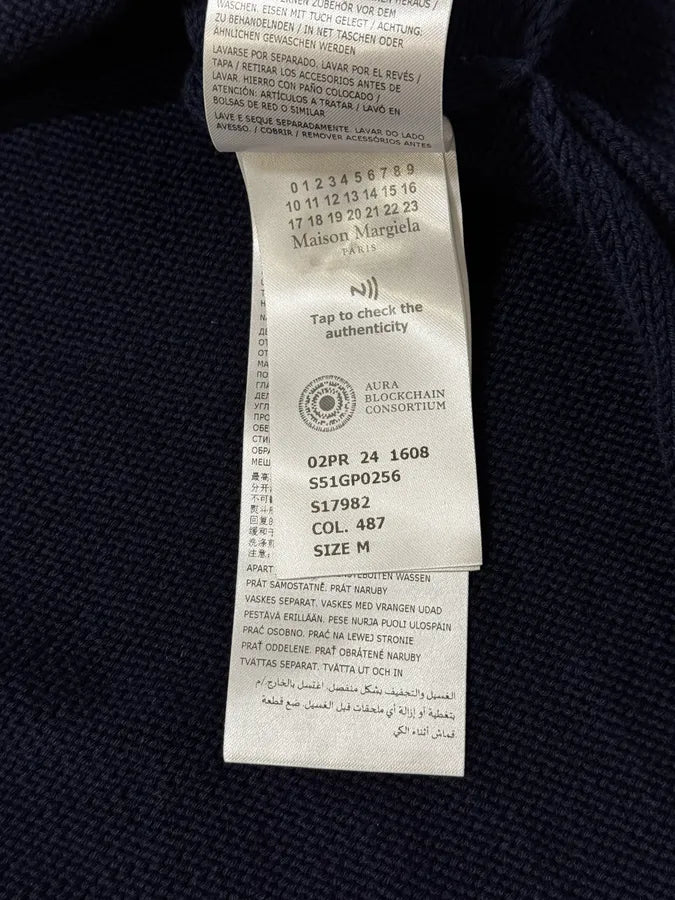 AW2024 Maison Margiela Blue Distressed Sweater naMjGPK 8
