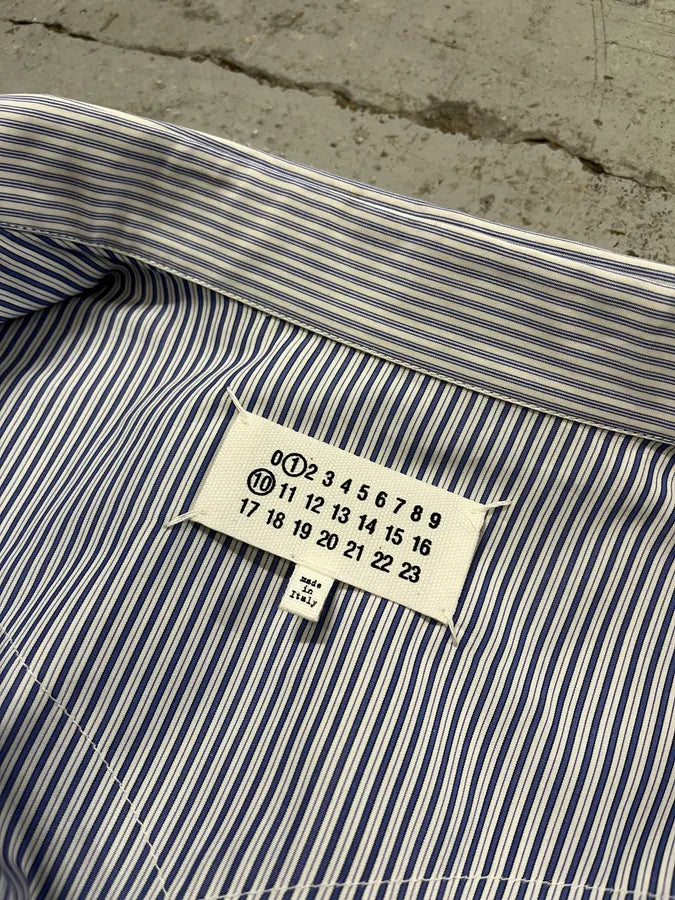 AW2024 Margiela Signature Panel Striped Classy Blue Shirt gAFYWAt 10
