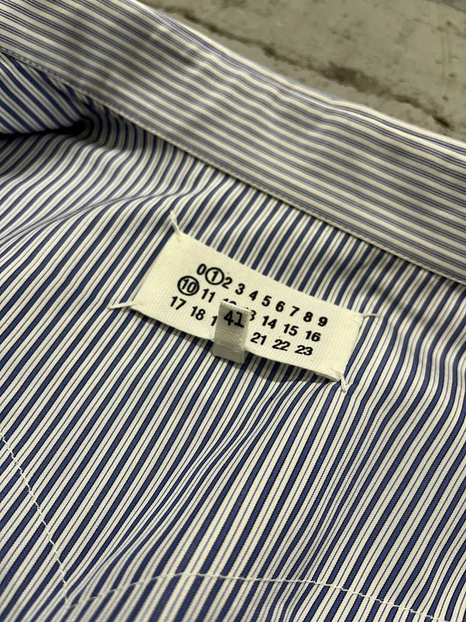 AW2024 Margiela Signature Panel Striped Classy Blue Shirt gAFYWAt 11