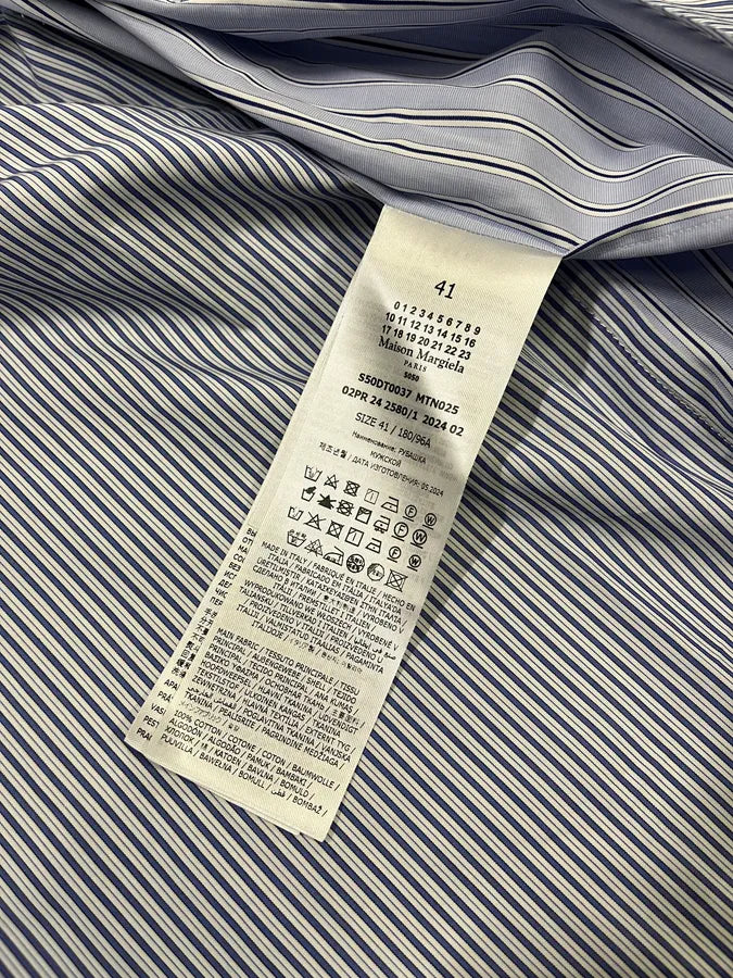 AW2024 Margiela Signature Panel Striped Classy Blue Shirt gAFYWAt 12
