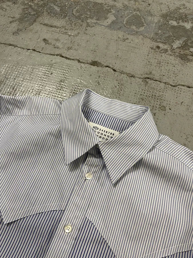 AW2024 Margiela Signature Panel Striped Classy Blue Shirt gAFYWAt 5