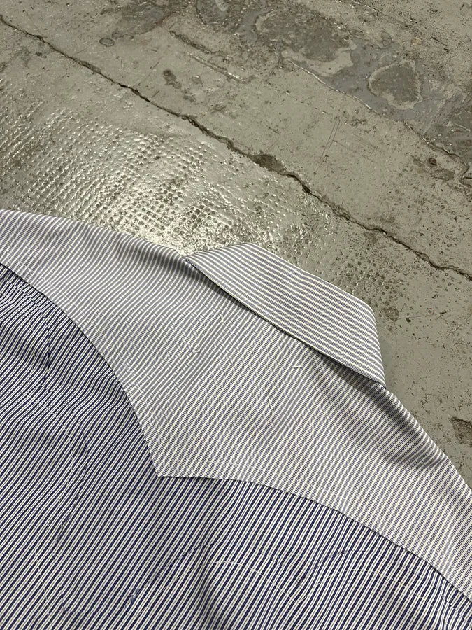AW2024 Margiela Signature Panel Striped Classy Blue Shirt gAFYWAt 7