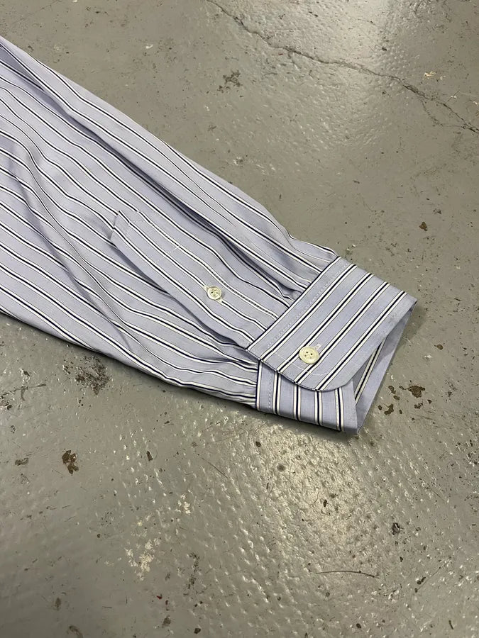 AW2024 Margiela Signature Panel Striped Classy Blue Shirt gAFYWAt 8