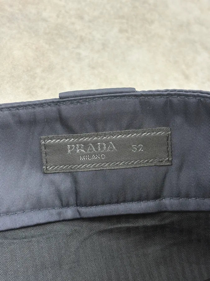AW2022 Prada Signature Navy Nylon Trousers Pants adqWgXh 9