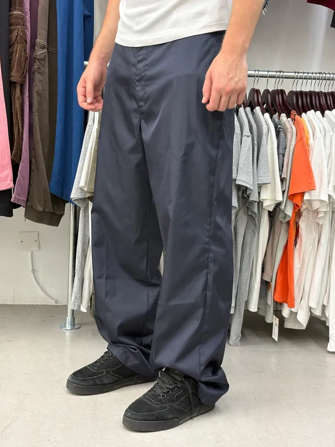 AW2022 Prada Signature Navy Nylon Trousers Pants adqWgXh 1