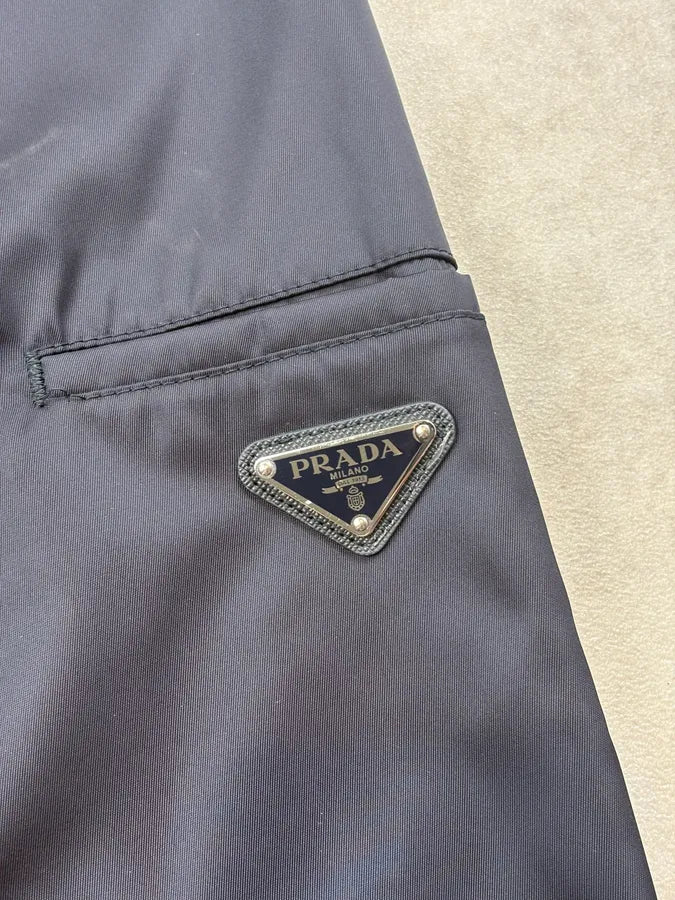 AW2022 Prada Signature Navy Nylon Trousers Pants adqWgXh 8