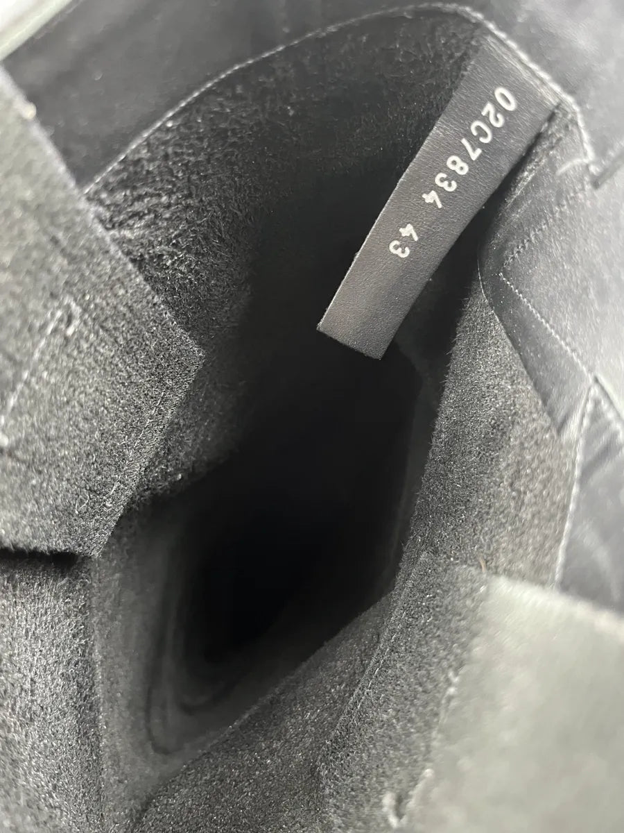 AW2024 Rick Owens Bogun Pull On Snap Black Leather Boots Wxgrzqx 7