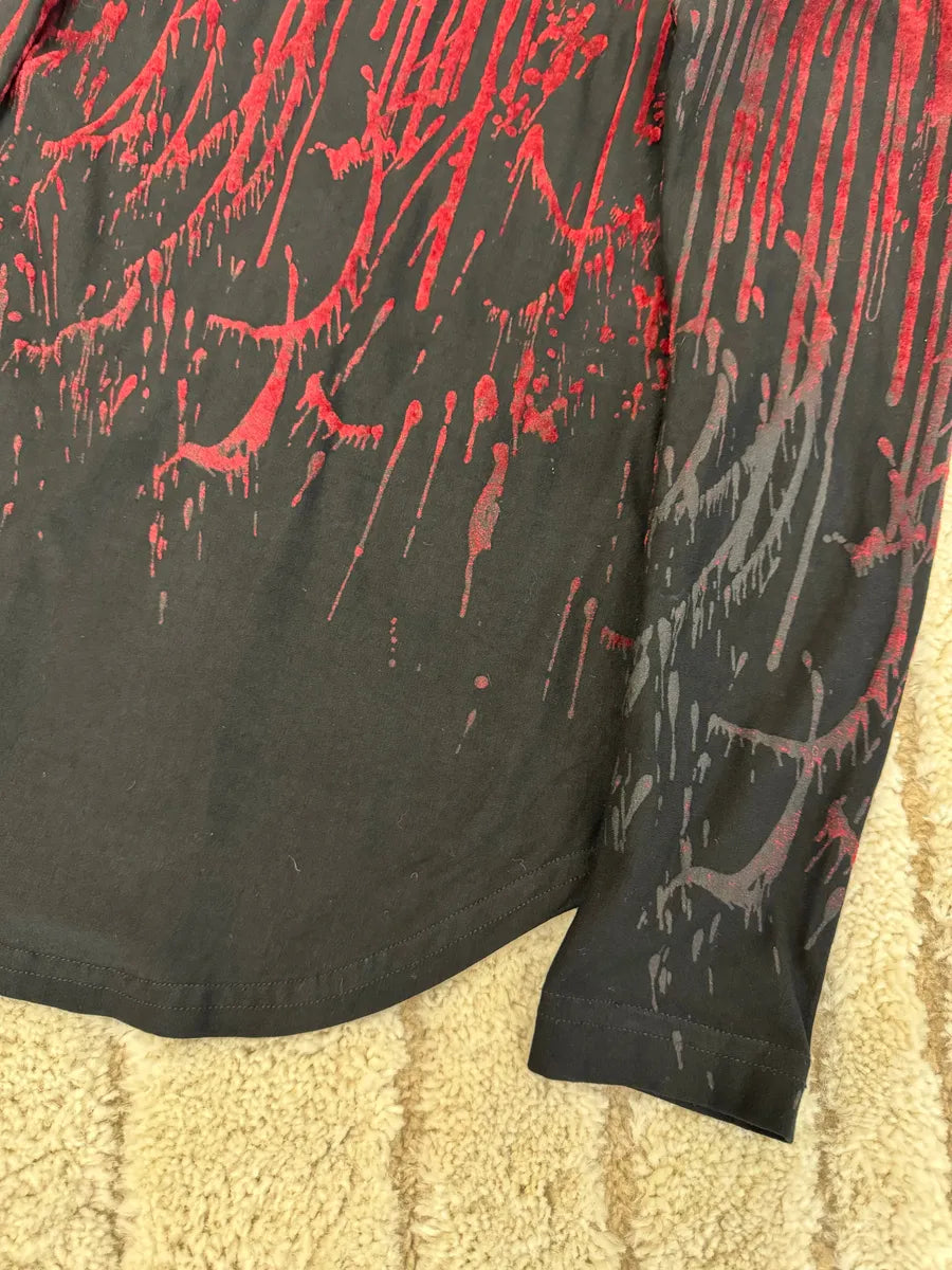 AW1998 Jean Paul Gaultier Blood Drip Vampire Velvet Shirt iYkKxZp 5