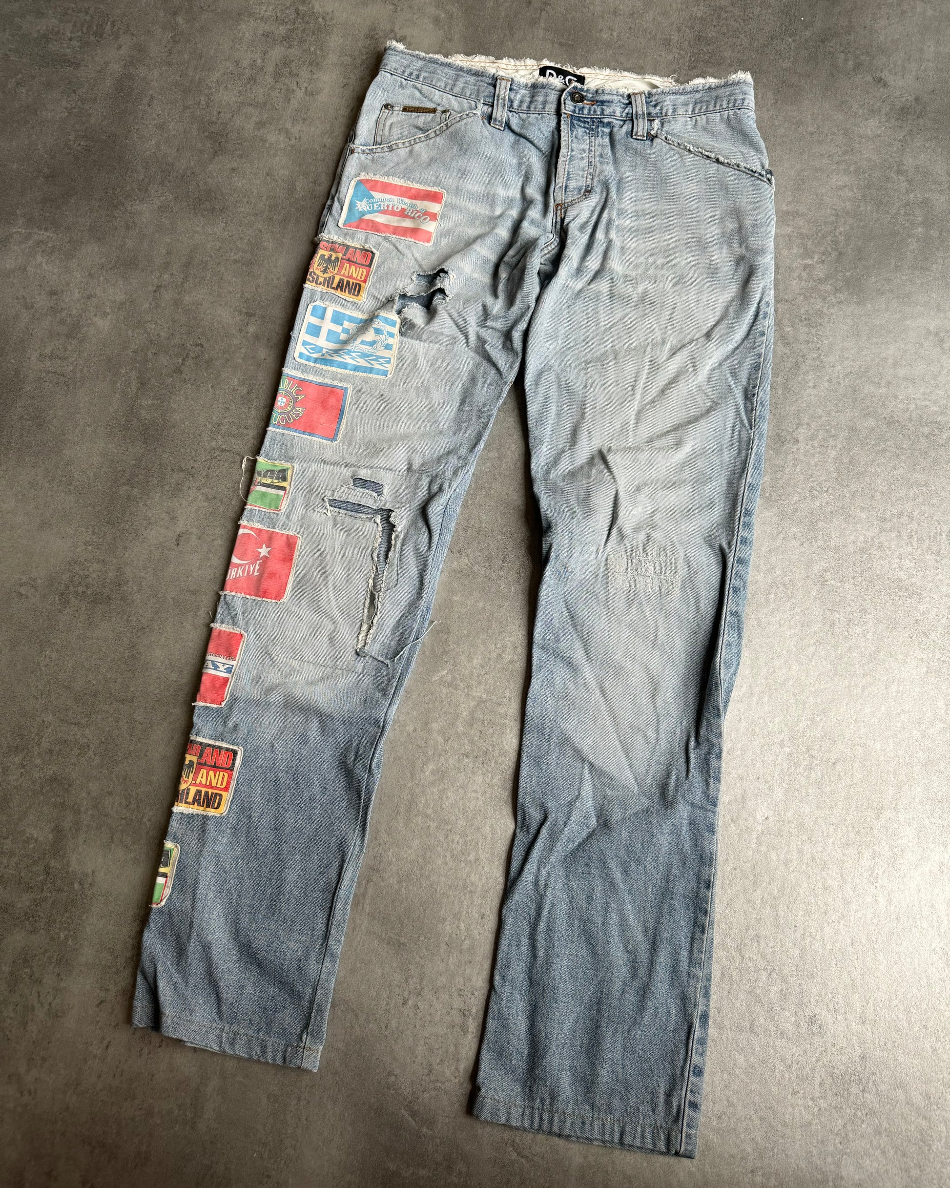 AW2004 Dolce & Gabbana Cosmopolite Flag Jeans (M) - 10