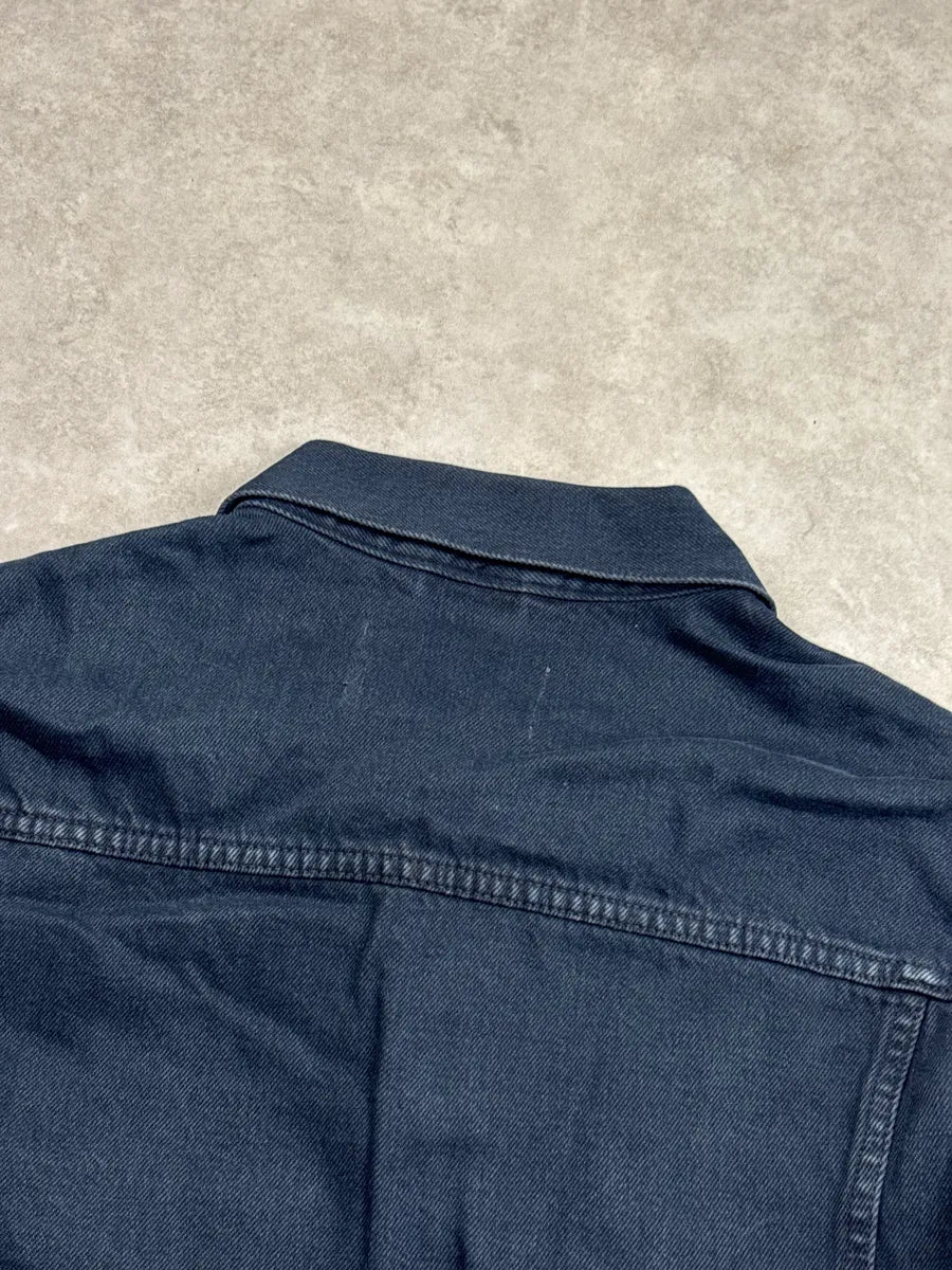 SS2016 Acne Studios Black Denim Trucker Button Front Denim Jacket aykeisGz 7
