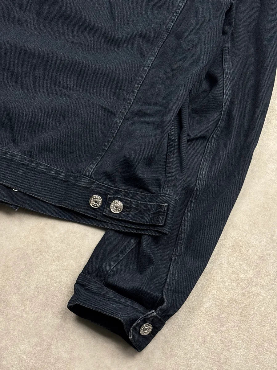 SS2016 Acne Studios Black Denim Trucker Button Front Denim Jacket aykeisGz 8
