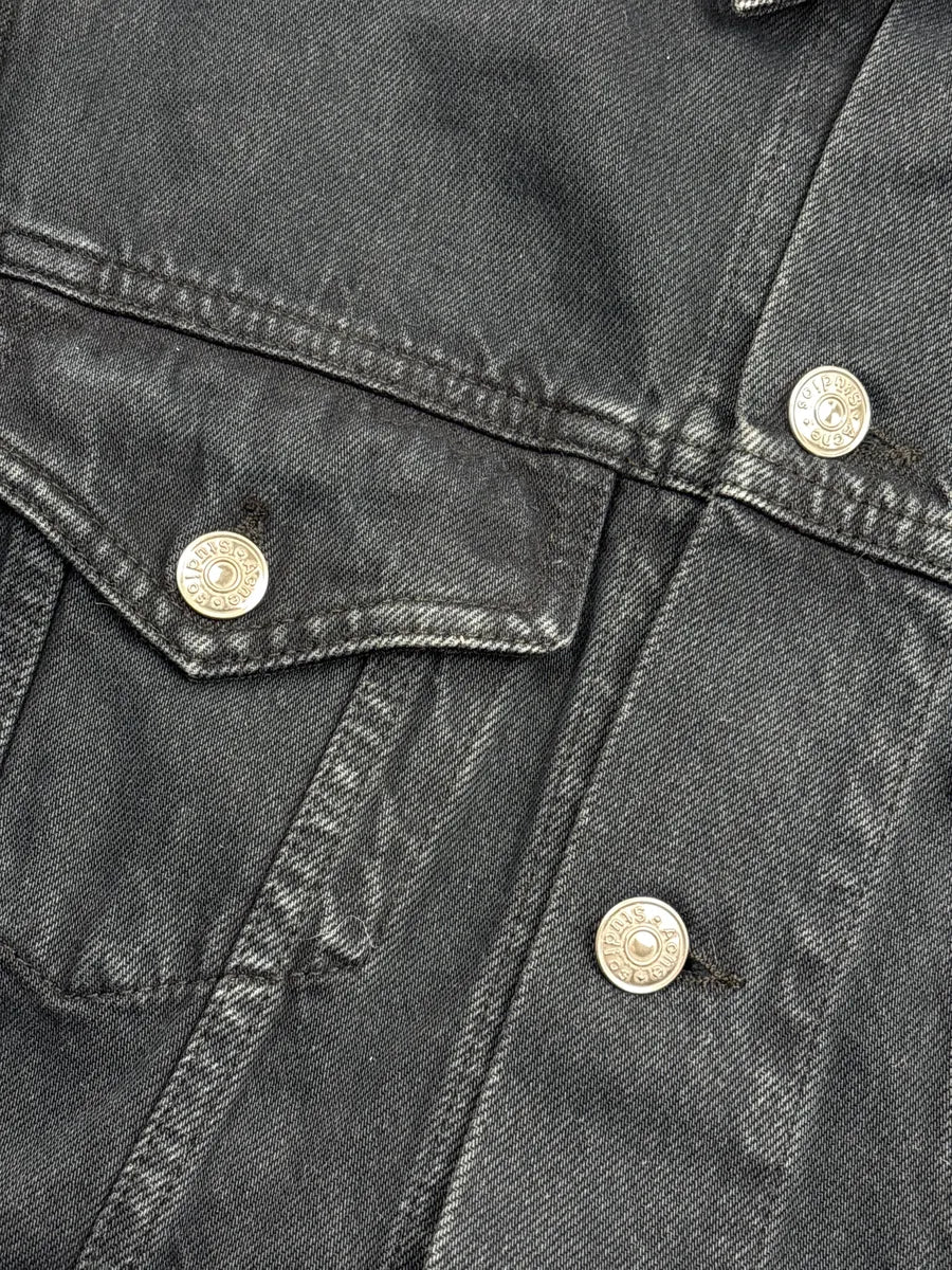 SS2016 Acne Studios Black Denim Trucker Button Front Denim Jacket aykeisGz 6