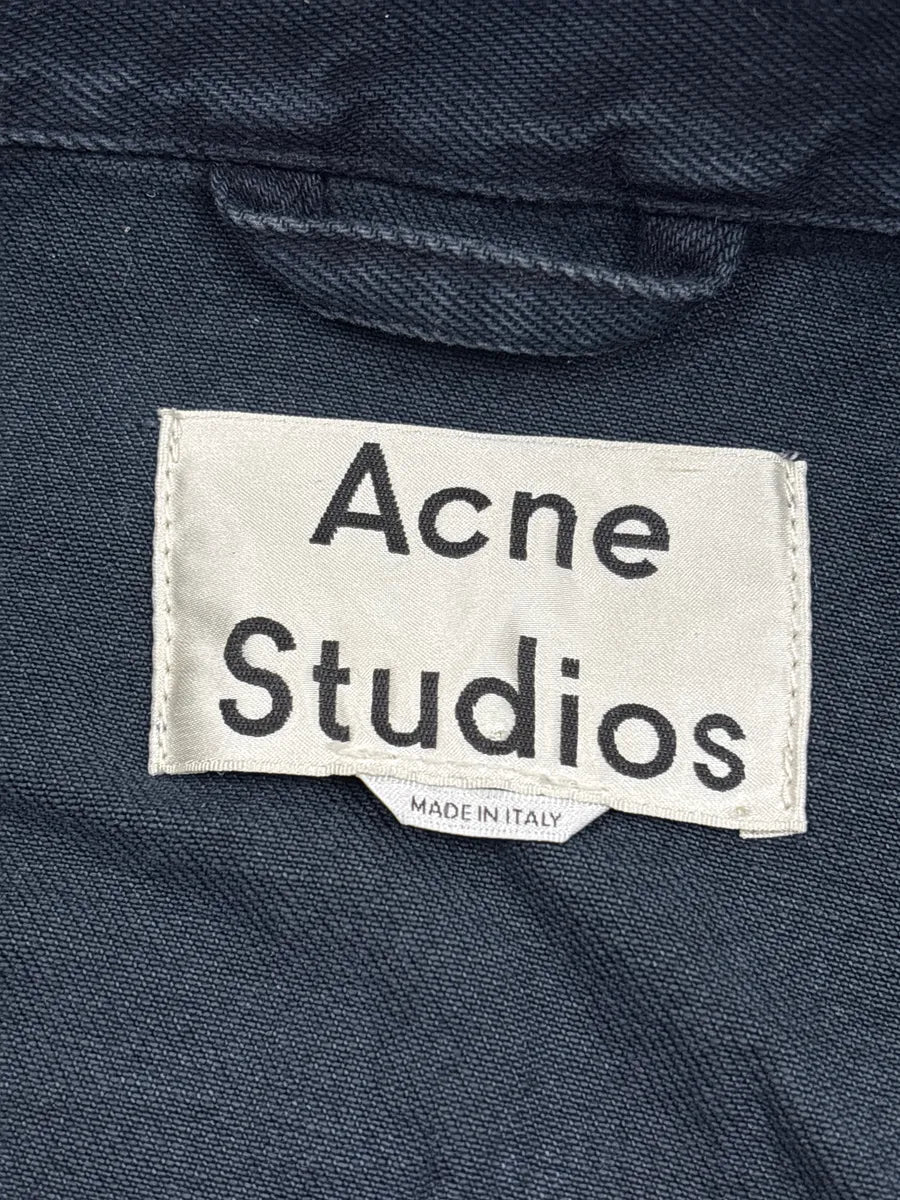 SS2016 Acne Studios Black Denim Trucker Button Front Denim Jacket aykeisGz 10