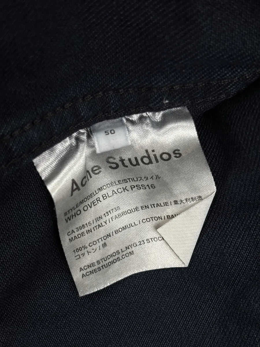 SS2016 Acne Studios Black Denim Trucker Button Front Denim Jacket aykeisGz 11