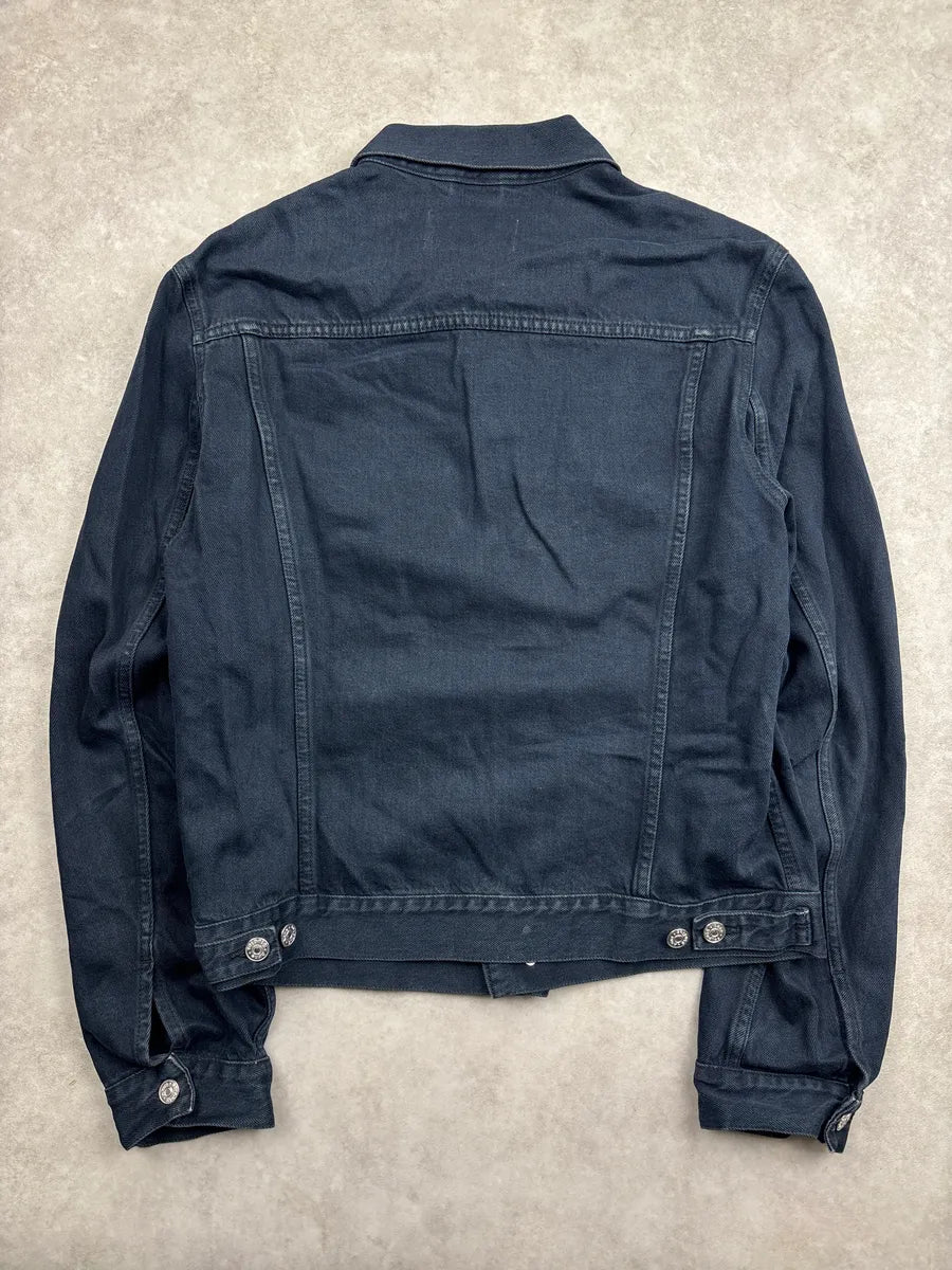 SS2016 Acne Studios Black Denim Trucker Button Front Denim Jacket aykeisGz 5