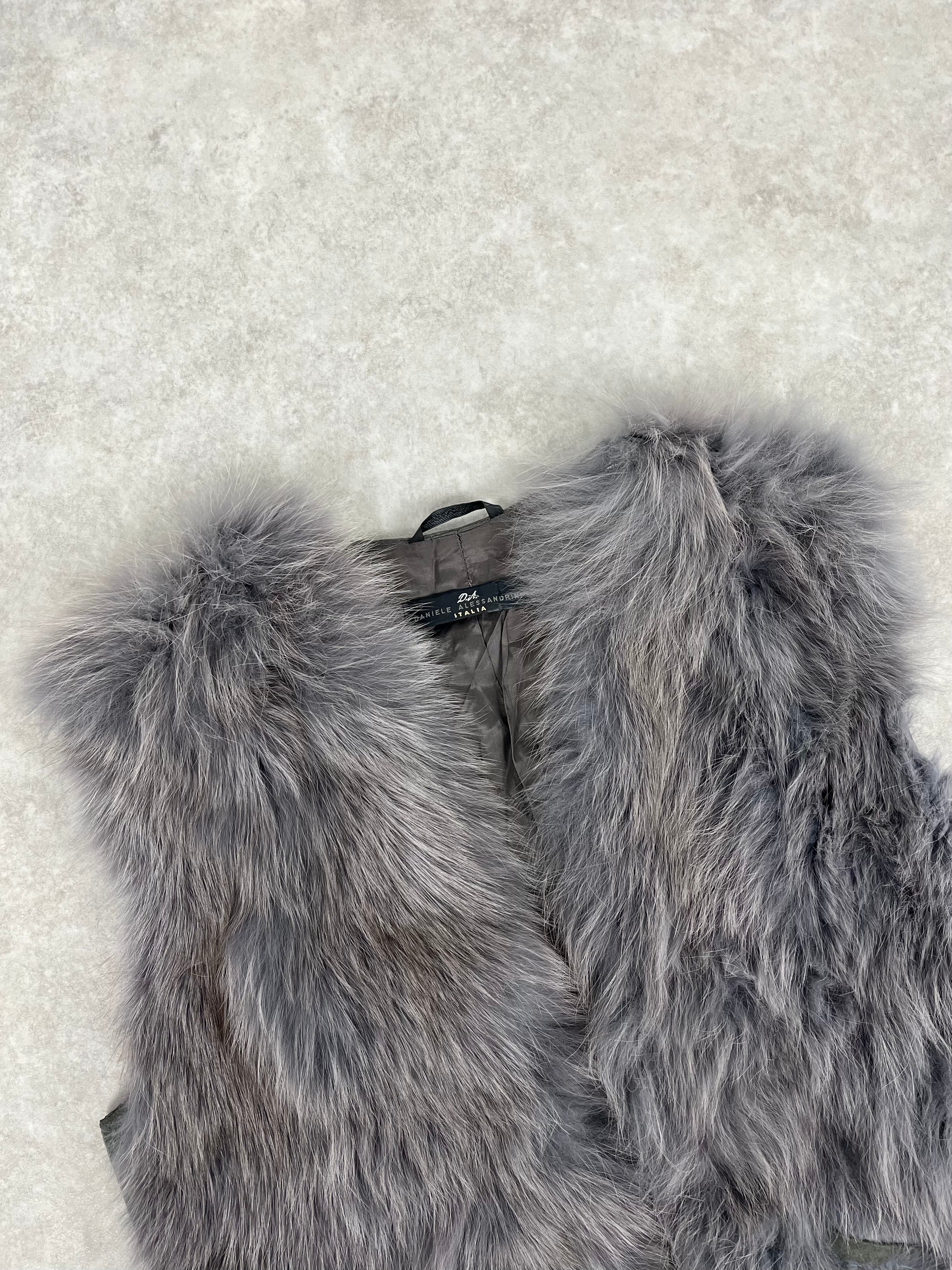 2000s Daniele Alessandrini Grey Fur Suede Leather Vest JvksyYU 4