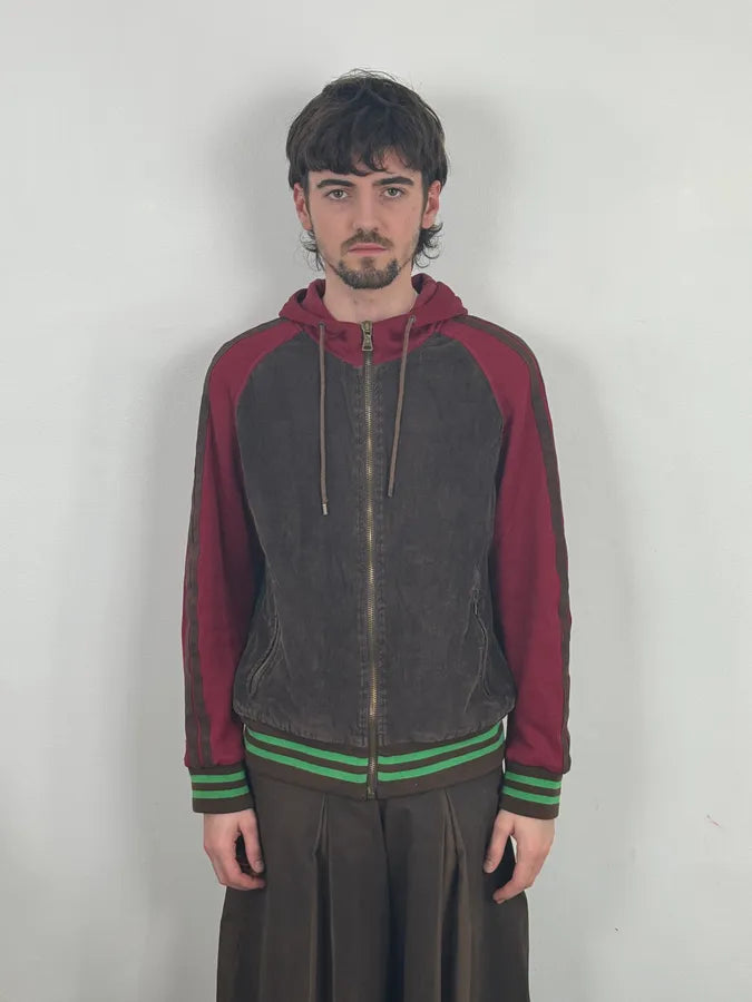 AW2004 Dolce & Gabbana Brown & Red Zip-up Hoodie dAkGcLu 1