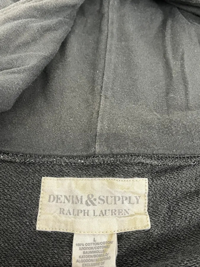 Ralph Lauren Denim & Supply Back USA Flag Grey Zip-Up Hoodie XQaLlRk 9