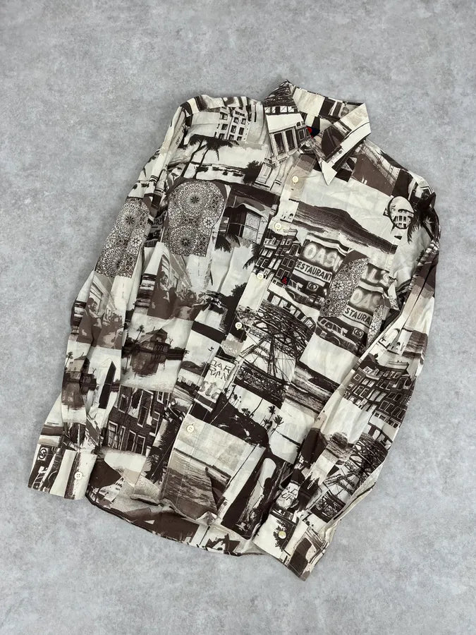 1990s Dolce & Gabbana Brown & White Photography Shirt NYBlMYl 3