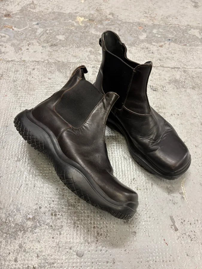 FW1999 Prada Brown Leather Vibram Boots aktytNG 4