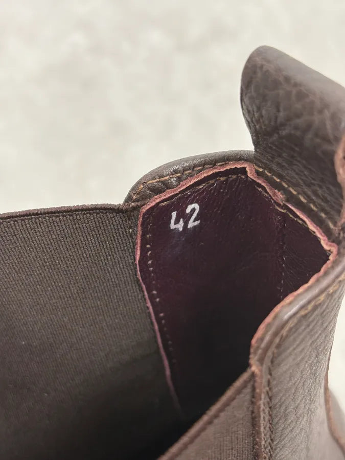 2000s Dolce & Gabbana Brown Ankle Leather Boots yozAuVu 8