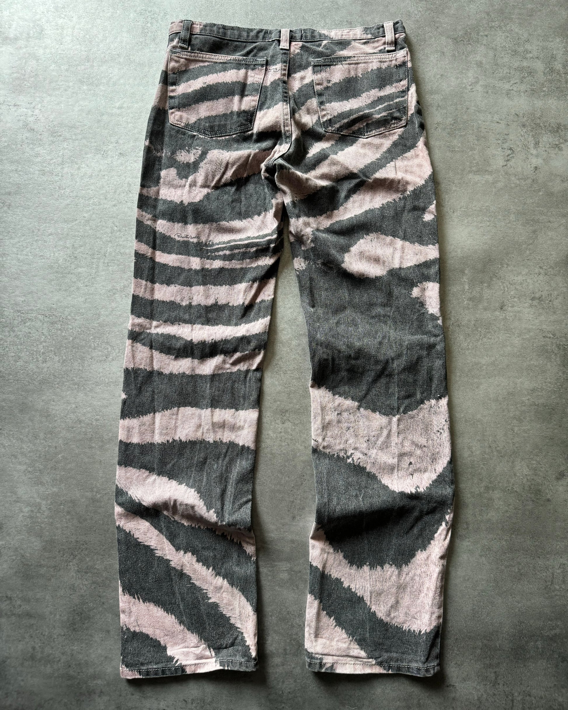 FW2001 Roberto Cavalli Zebra Pink Shadow Pants (M) - 3