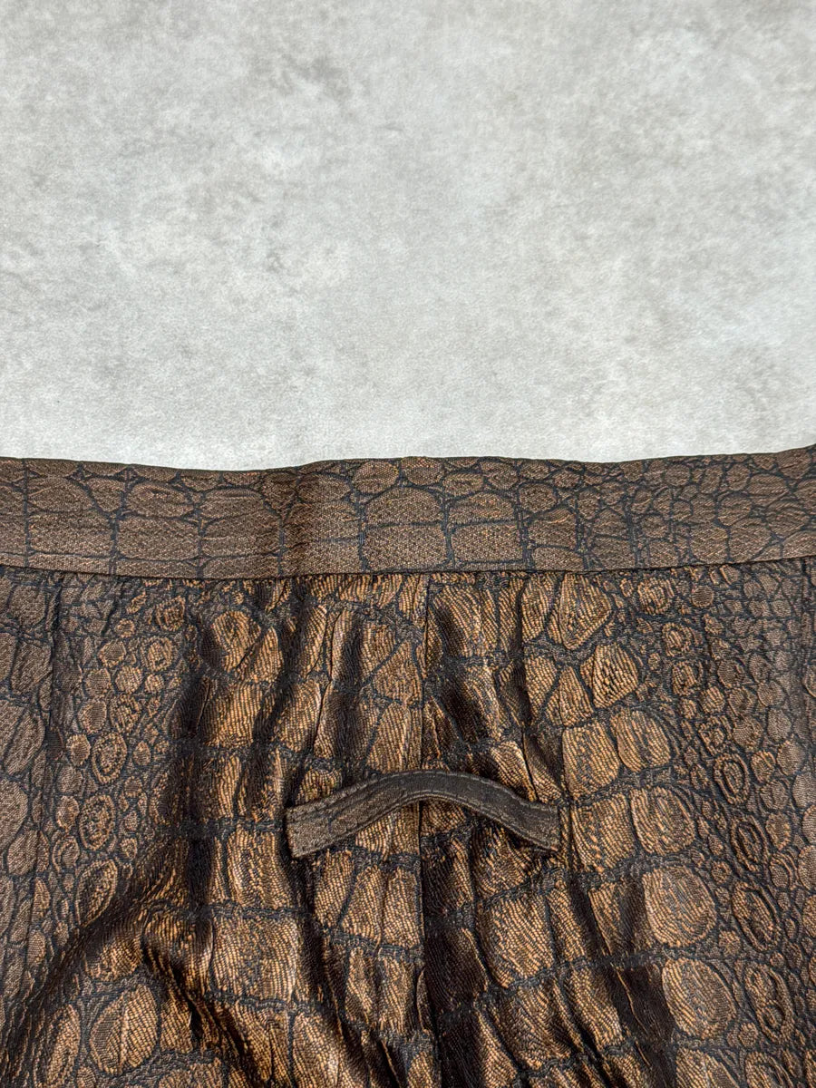 2000s Jean Paul Gaultier Bronze Metallica Crocodile High Waist Pants bAUcIepD 12