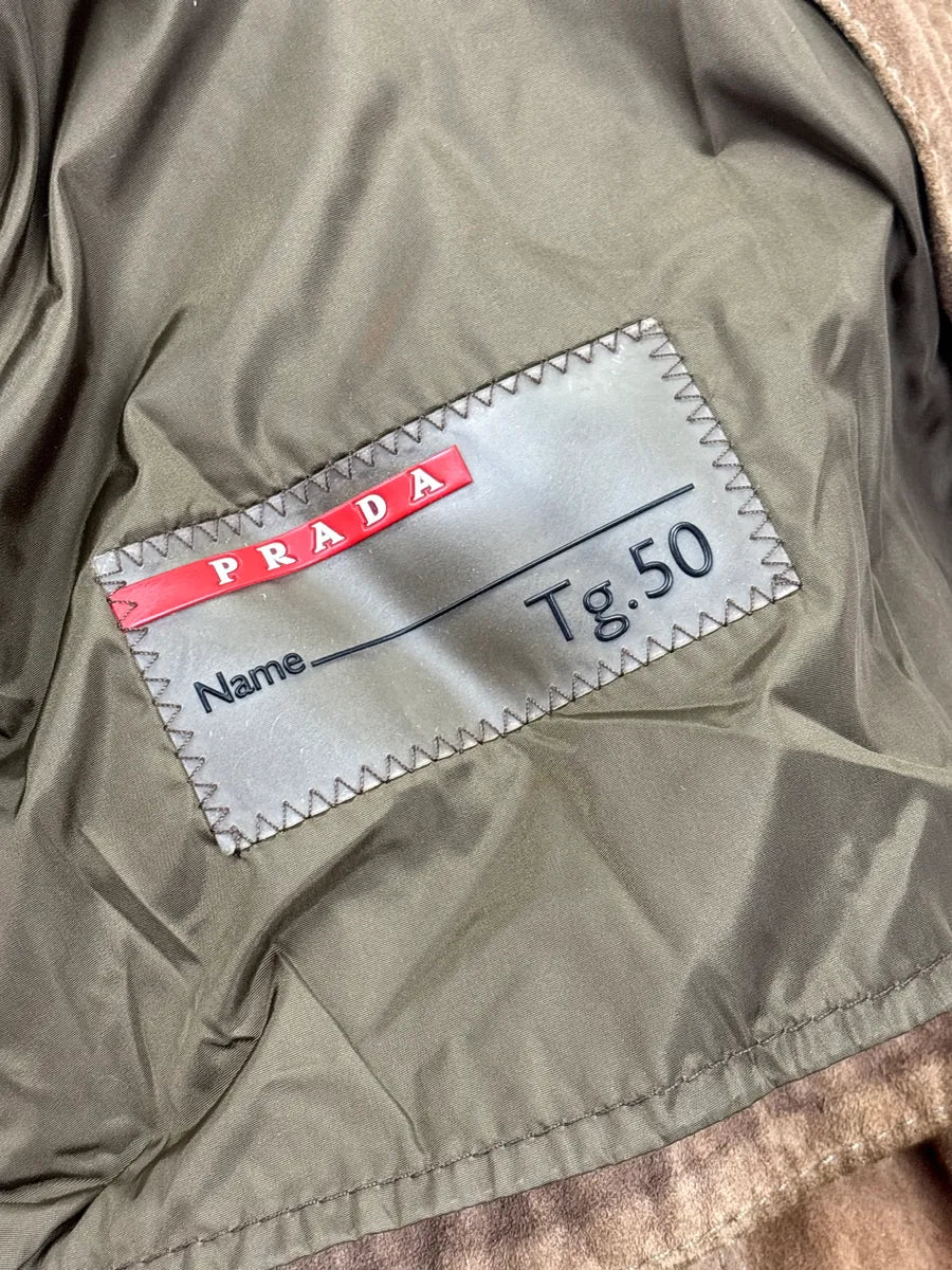 2000s Prada Brown Utility Pocket Hybrid Bomber Suede Leather Jacket bFhgonnB 11
