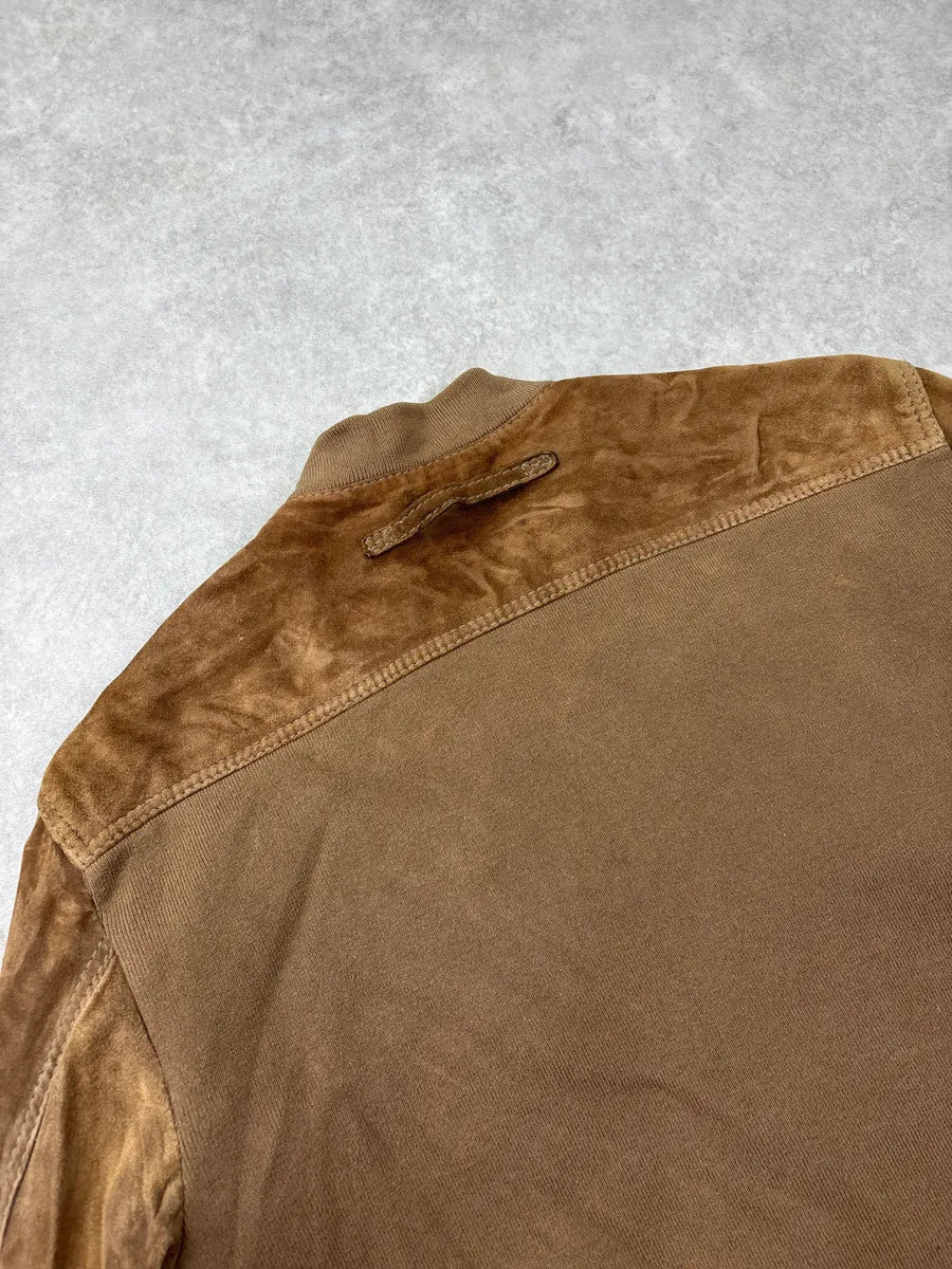 2000s Prada Brown Utility Pocket Hybrid Bomber Suede Leather Jacket bFhgonnB 8