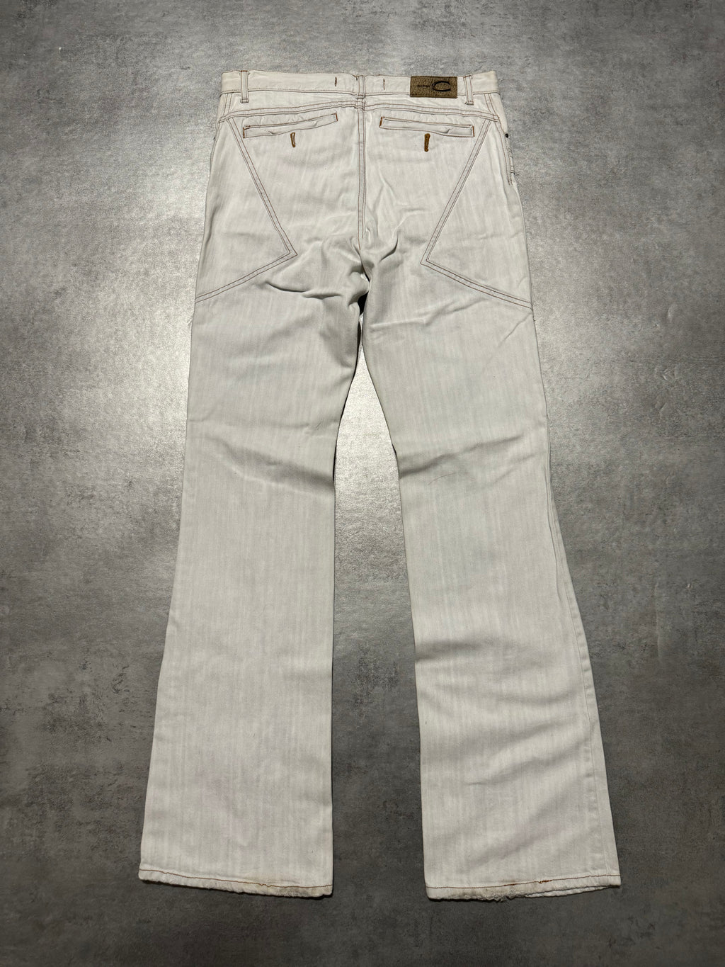 SS2004 Cavalli Geometrical Relaxed Triple White Pants (M) - 2