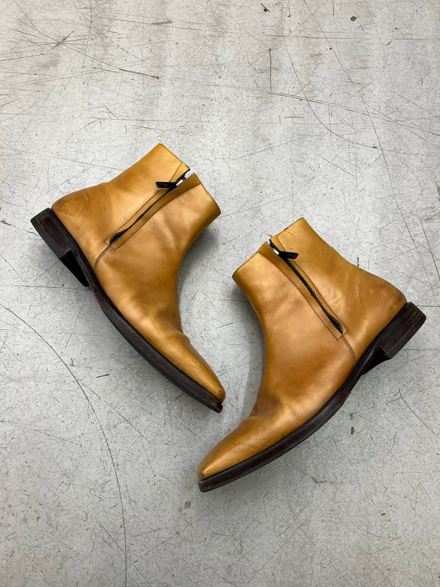 2000s Yves Saint Laurent Side-Zip Camel Leather Boots bKfprybX 2