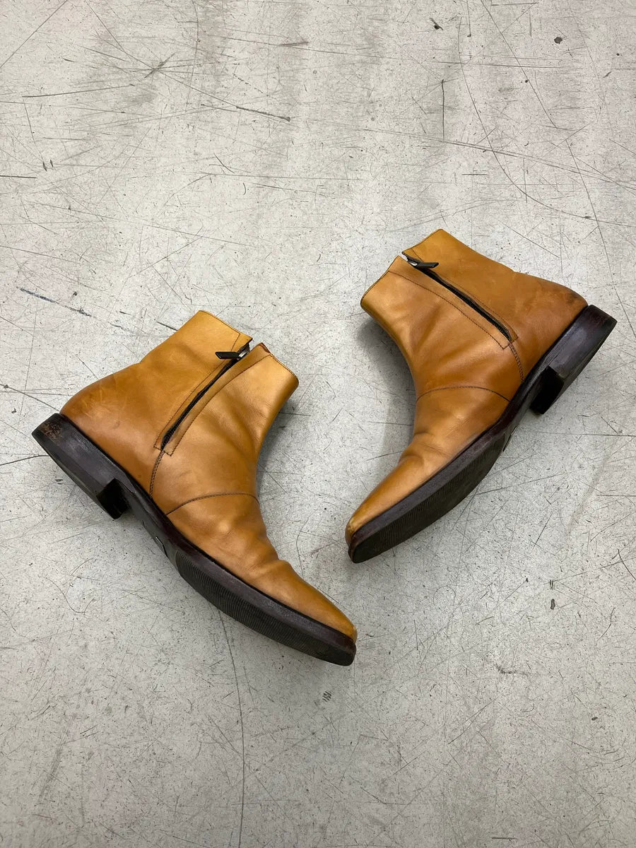 2000s Yves Saint Laurent Side-Zip Camel Leather Boots bKfprybX 3