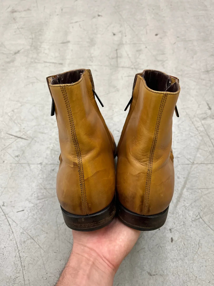 2000s Yves Saint Laurent Side-Zip Camel Leather Boots bKfprybX 5