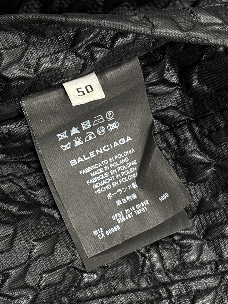AW2014 Balenciaga Black Textured Hooded Toggle Coat bKwPvxlC 10