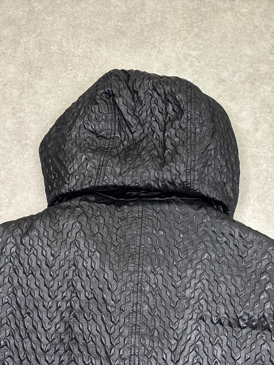 AW2014 Balenciaga Black Textured Hooded Toggle Coat bKwPvxlC 8