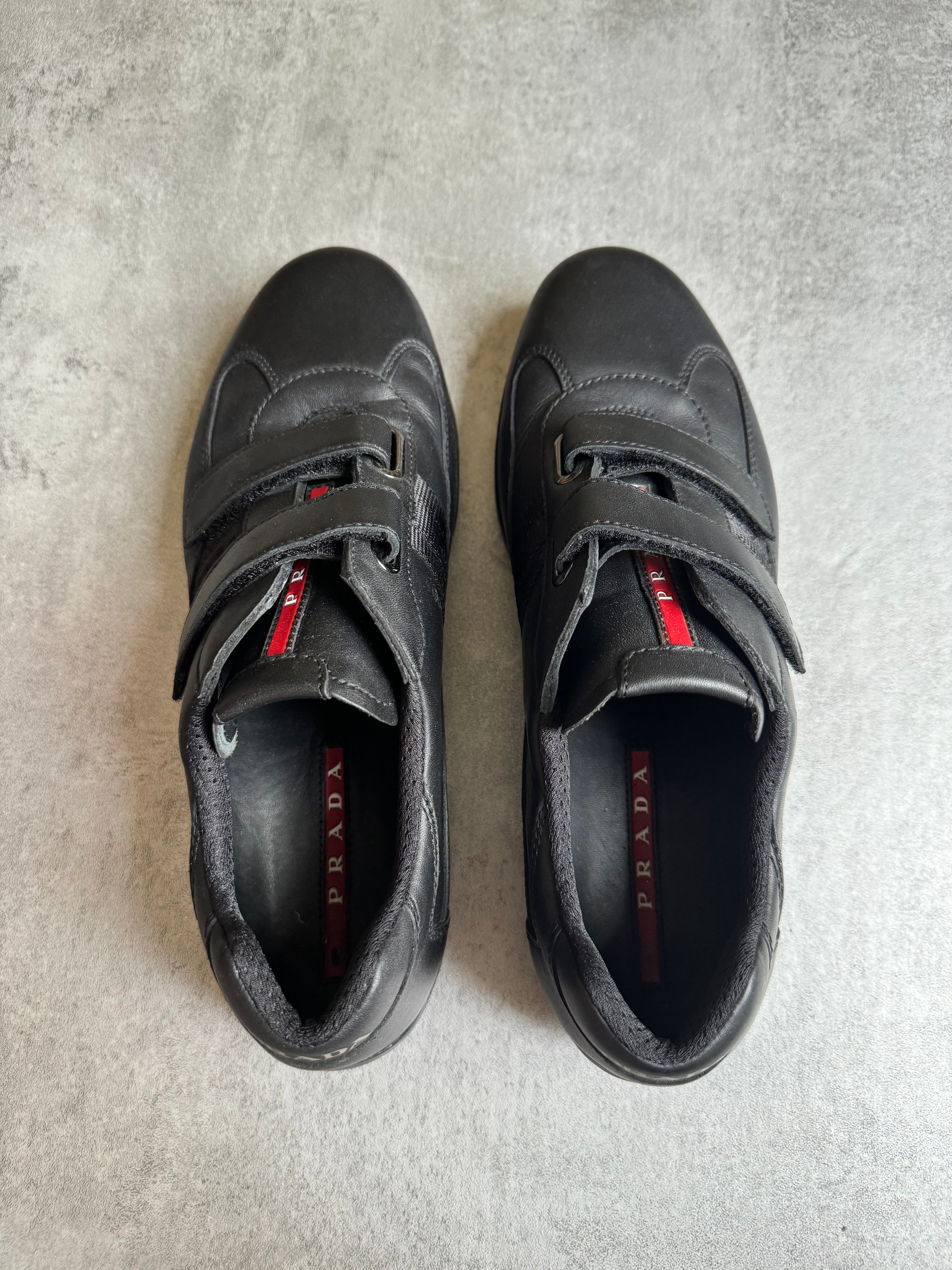 2000s Prada America's Cup Alternative Scratch Black Leather (41) - 9