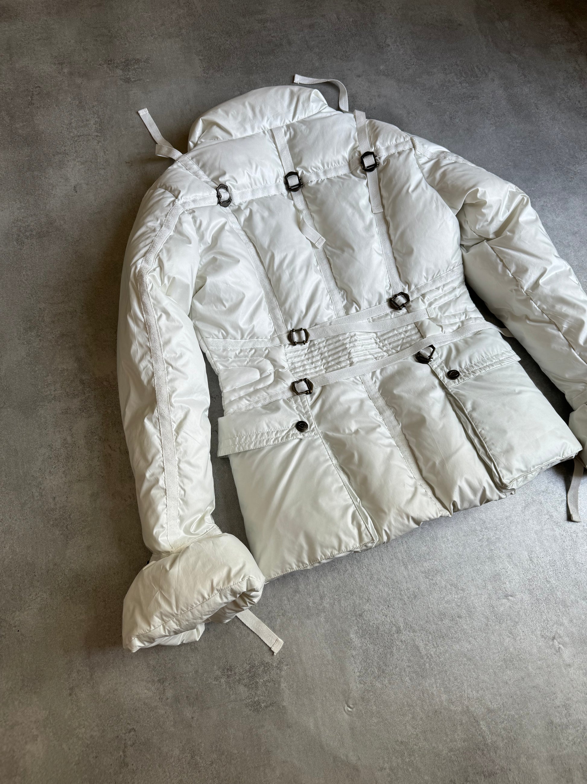 1990s Cavalli White Parachute Harness Puffer Jacket (S) - 7