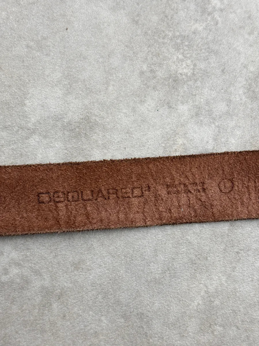 2000s Dsquared2 Dark Brown Leather Gothic Signature Belt bNlxcIJg 6